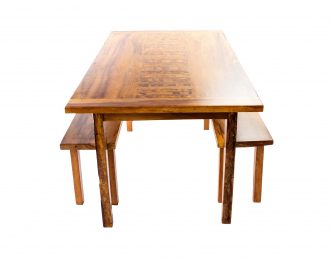 Sycamore Dining Table with Two Benches